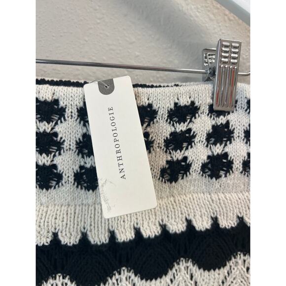 NWT Anthropologie Textured Knit Black White Midi Skirt size XXS Petite msrp $168 - Picture 9 of 14